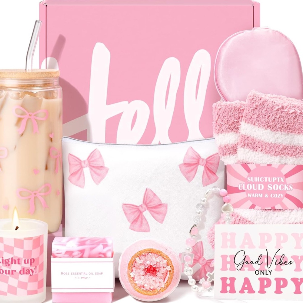 Spa Day Pink Bath & Body Gift Set - NEW